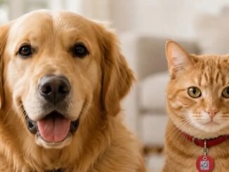 Flipy QR Künye takılı bir köpek ve bir kedi